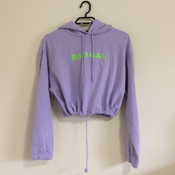 Forever 21 lavender cropped hoodie - Picture 4 of 6
